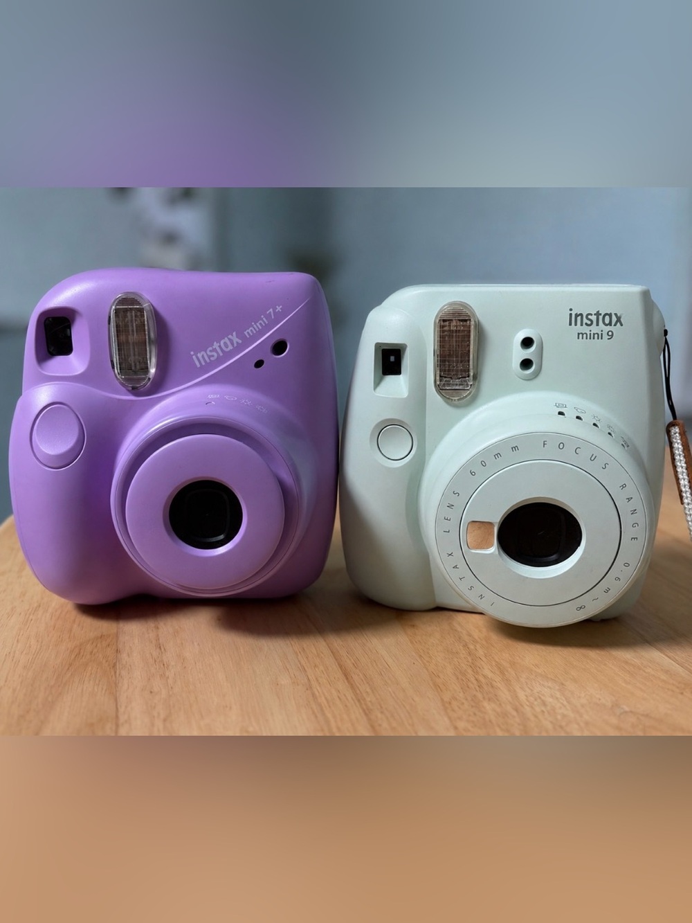 Instax mini 7+ & mini 9 set of 2 Instant Camera purple & mint